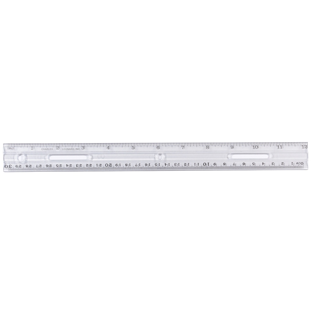 12" Plastic Ruler with Pencil Groove 36ct