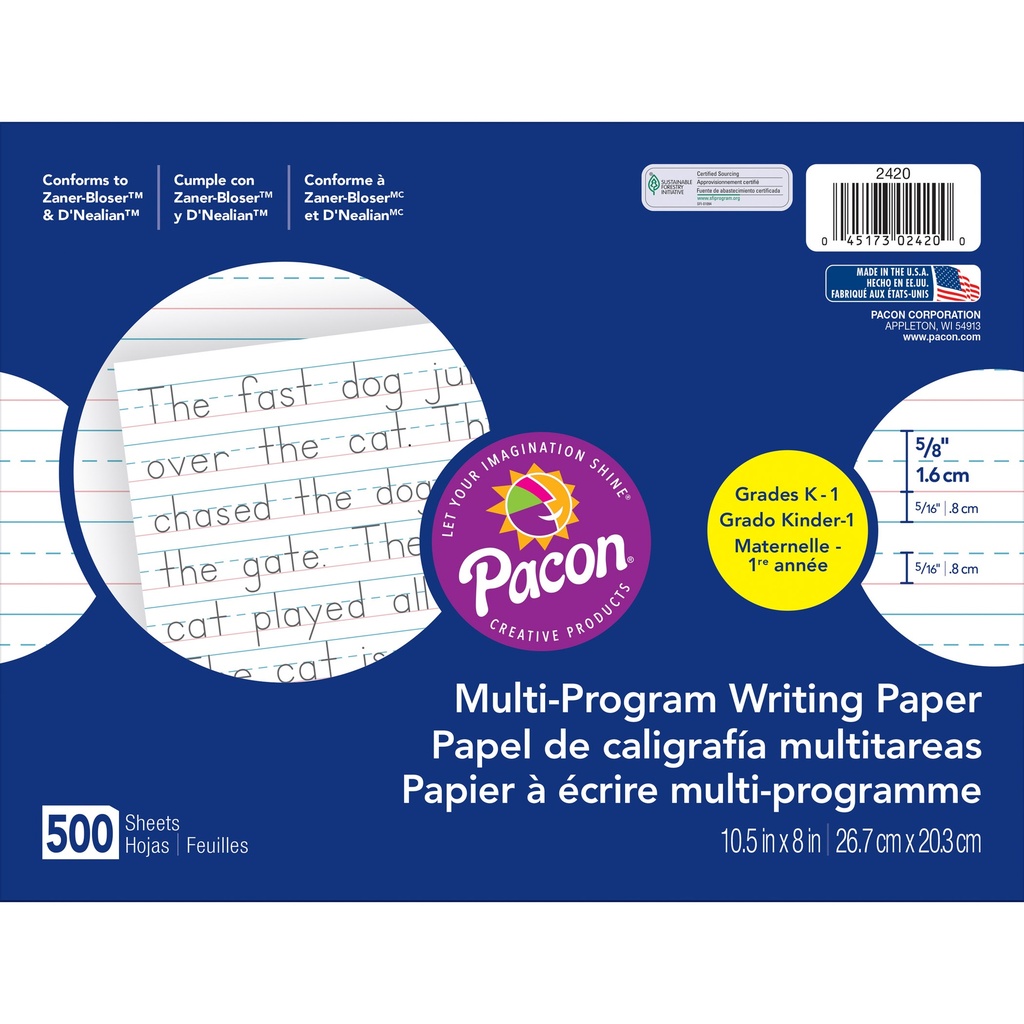 Multi Program Writing Paper Gr K or 1   Ream