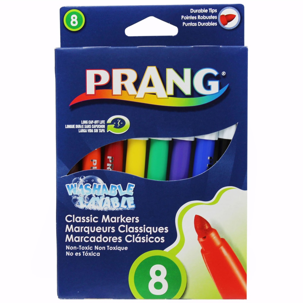 Prang Washable Marker Set 8 Classic Colors