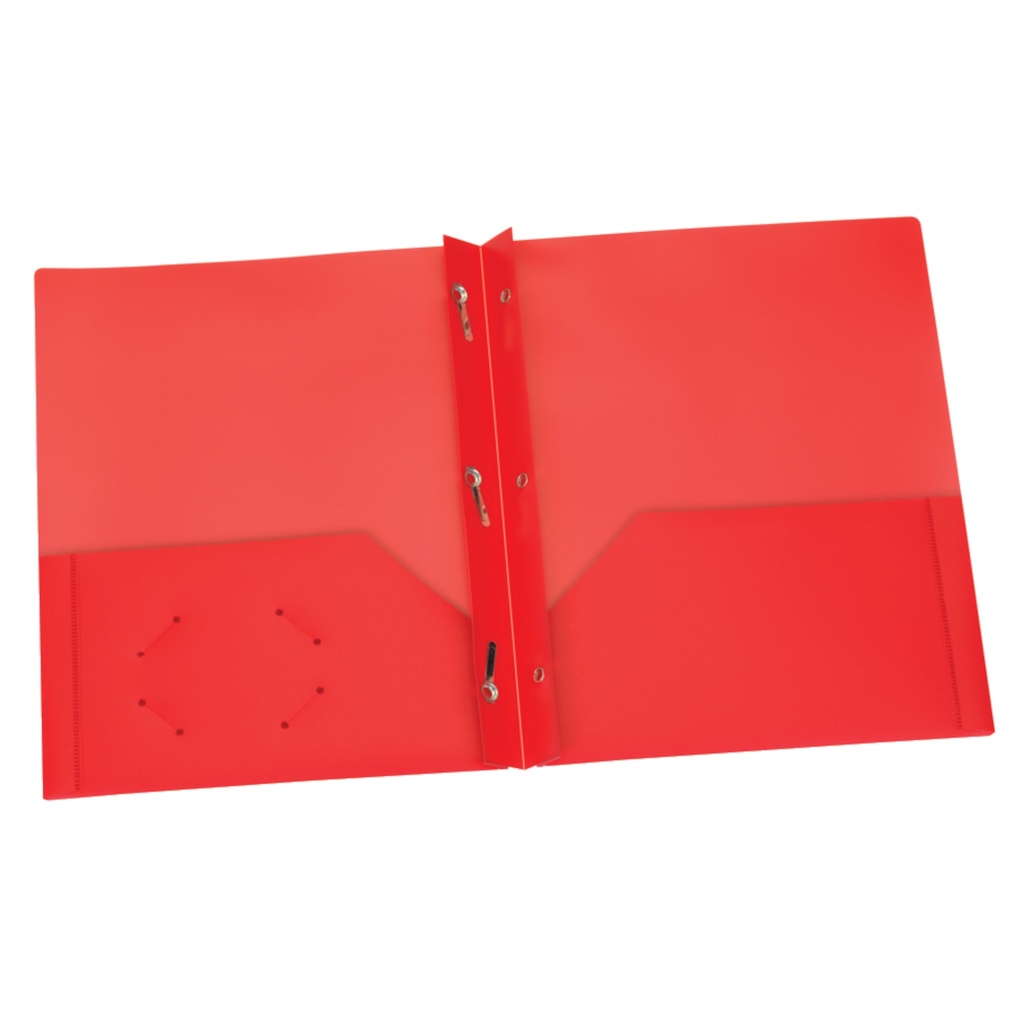 Oxford Two Pocket Heavyweight Poly Portfolios with Prongs Red Box of 25
