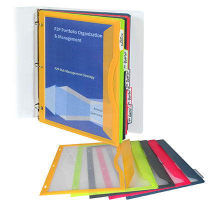 5 Tab Poly Binder Pockets with Write on Tabs