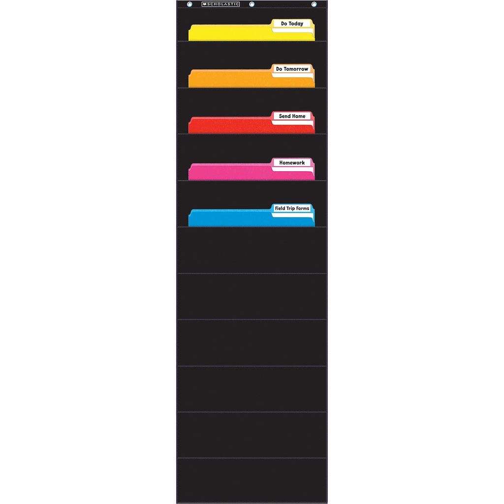 Black File Organizer Pocket Chart