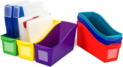Small Book Bin Assorted  Color Set of 6