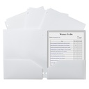 White Poly Two Pocket Portfolio Folder 3 Hole Punch