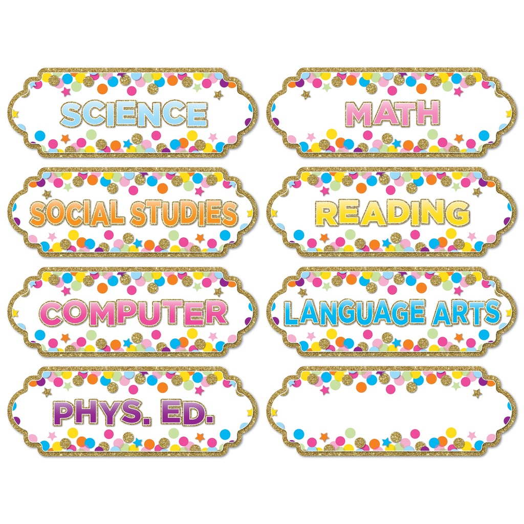 Confetti Classroom Subjects Magnetic Die-Cut Timesavers & Labels
