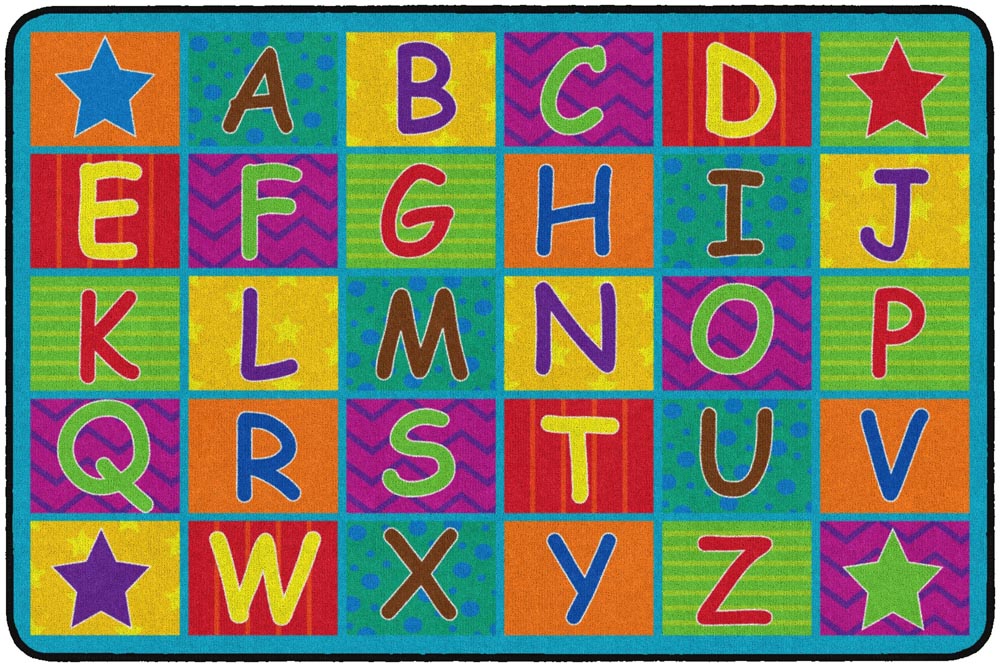 7ft 6in x 12ft  Cheerful Alphabet Carpet