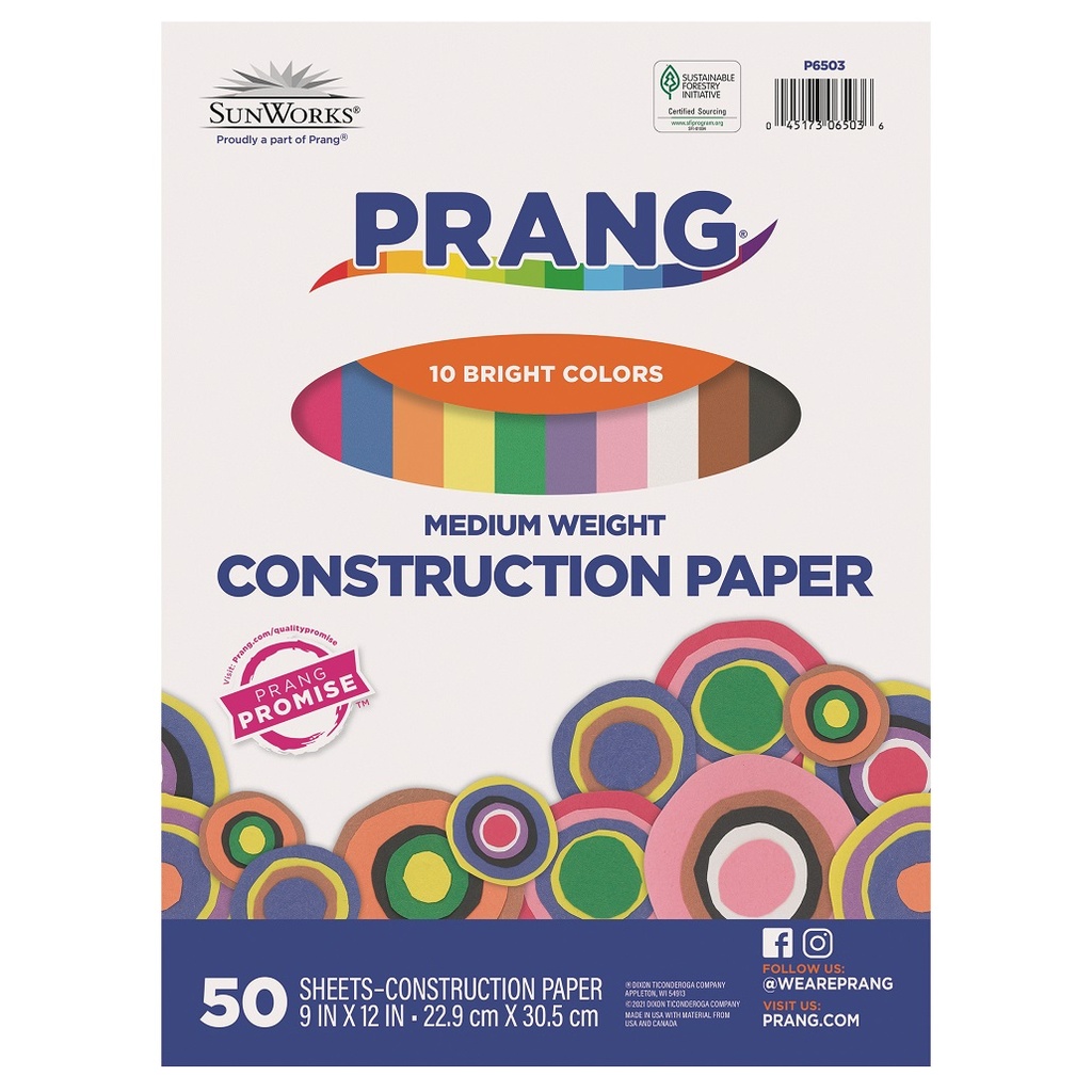 9x12 Assorted Sunworks Construction Paper 50ct Pack