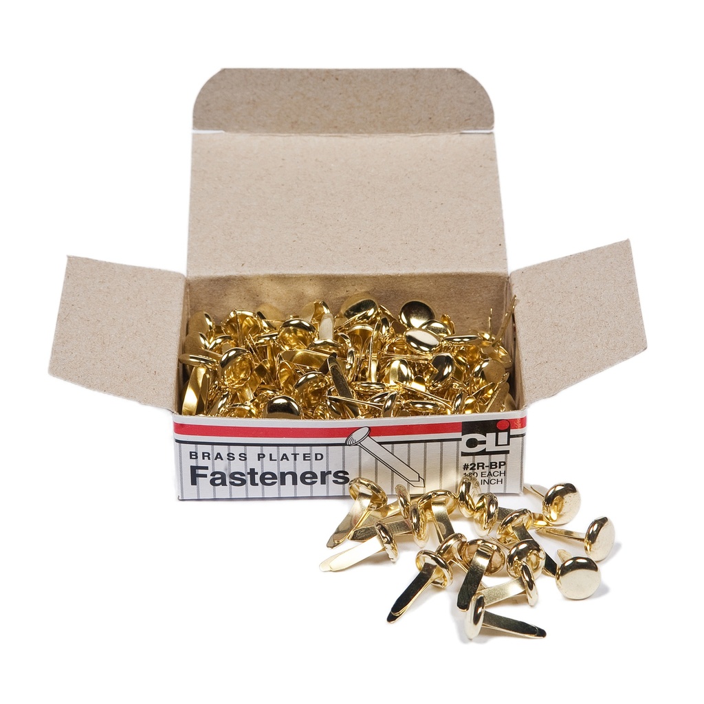 100ct 1/2" Brass Plated Fasteners