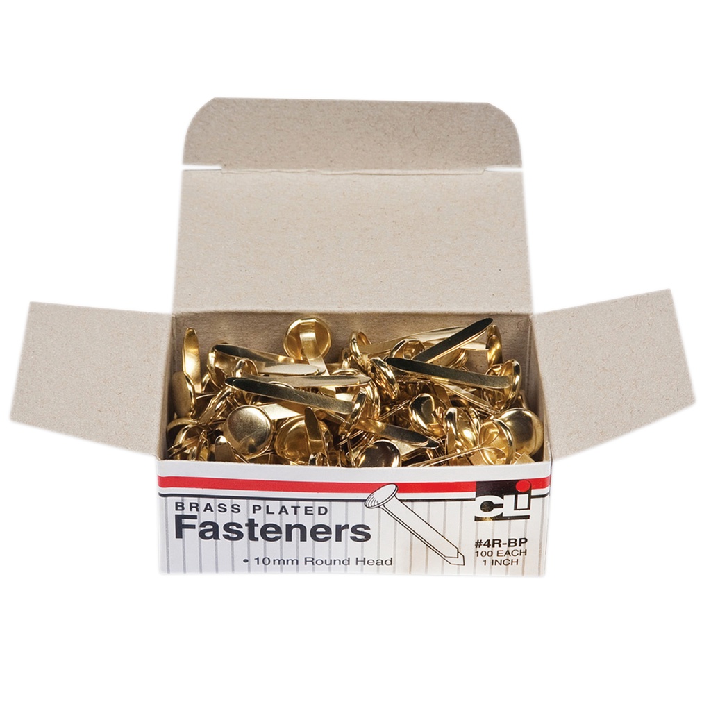 100ct 1" Brass Plated Fasteners