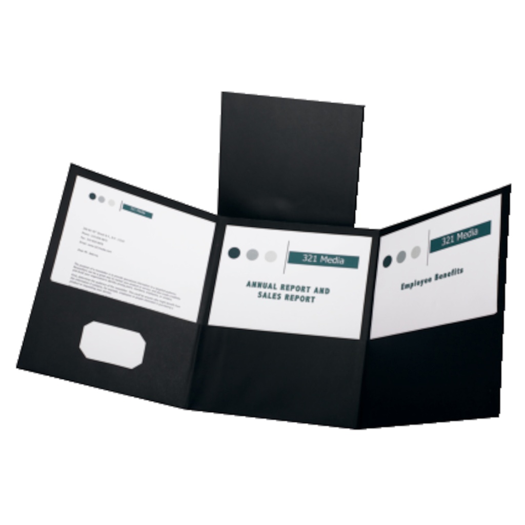 Oxford Tri-Fold Pocket Folders Black Box of 20