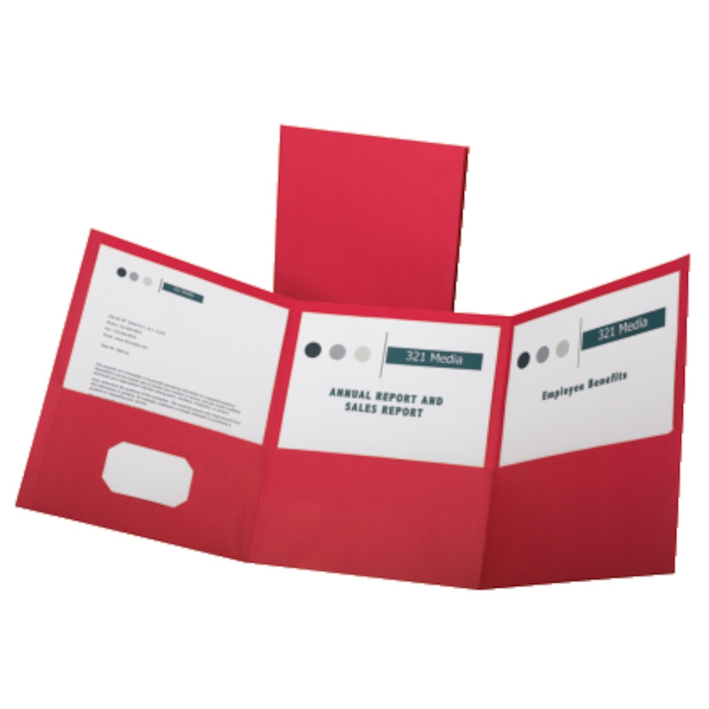 Oxford Tri-Fold Pocket Folders Red Box of 20