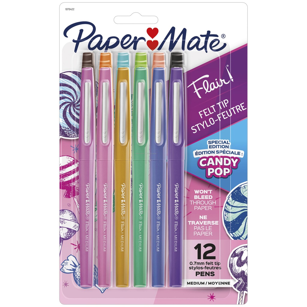Candy Pop Medium Paper Mate Flair Pens 12ct Pack