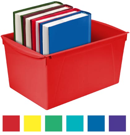 Wide Book Bin Assorted Color Set of 6