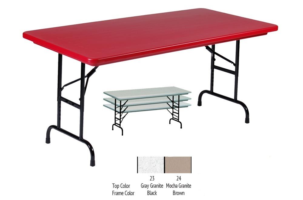 30x96 Adj Height Blow Molded Folding Table