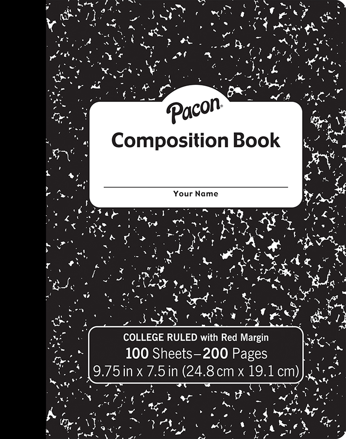 Black Marble Composition Book College Ruled