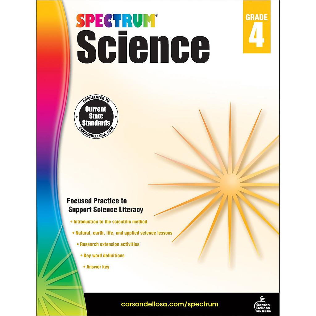 Spectrum Science Workbook Grade 4 Paperback