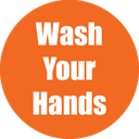 Wash Your Hands Non-Slip Floor Stickers Orange 5 Pack