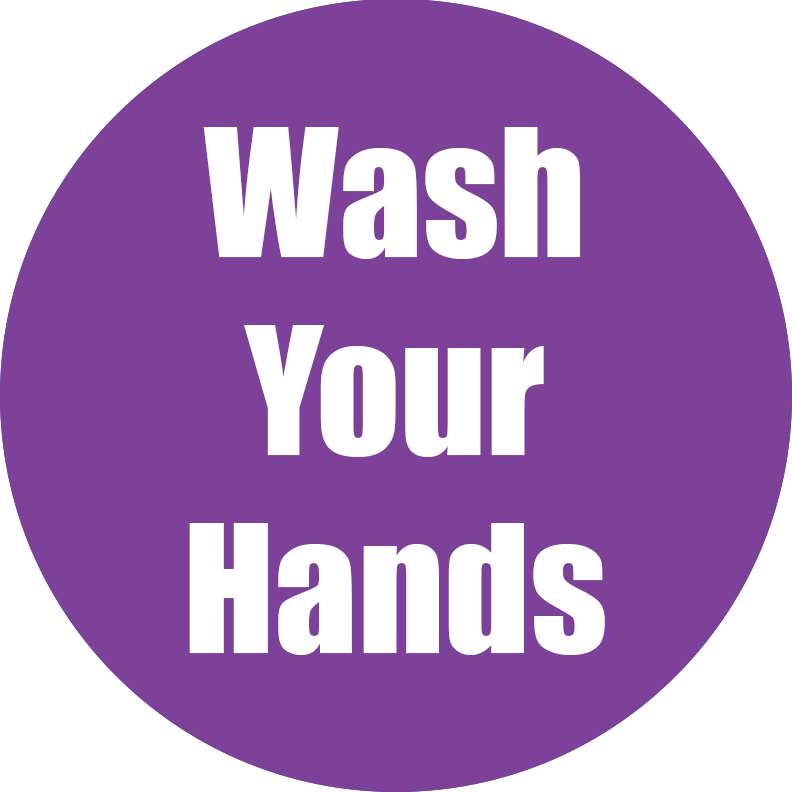 Wash Your Hands Non-Slip Floor Stickers Purple 5 Pack