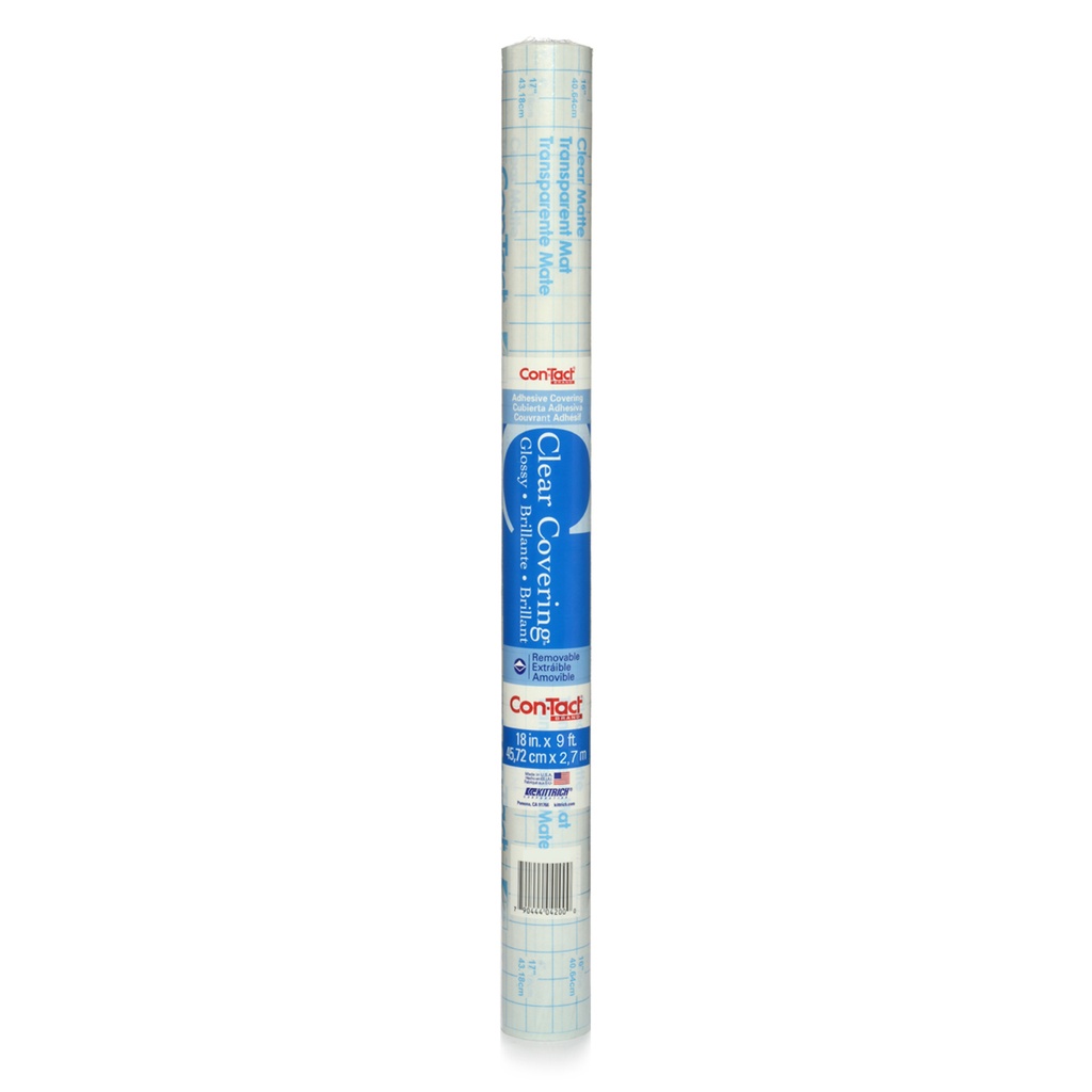 Clear Cover Glossy Con-Tact Brand Adhesive Roll 18" x 9'