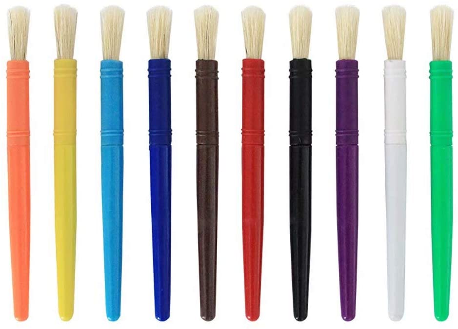 10ct Assorted Color Creativity Street Beginner Paint Brushes