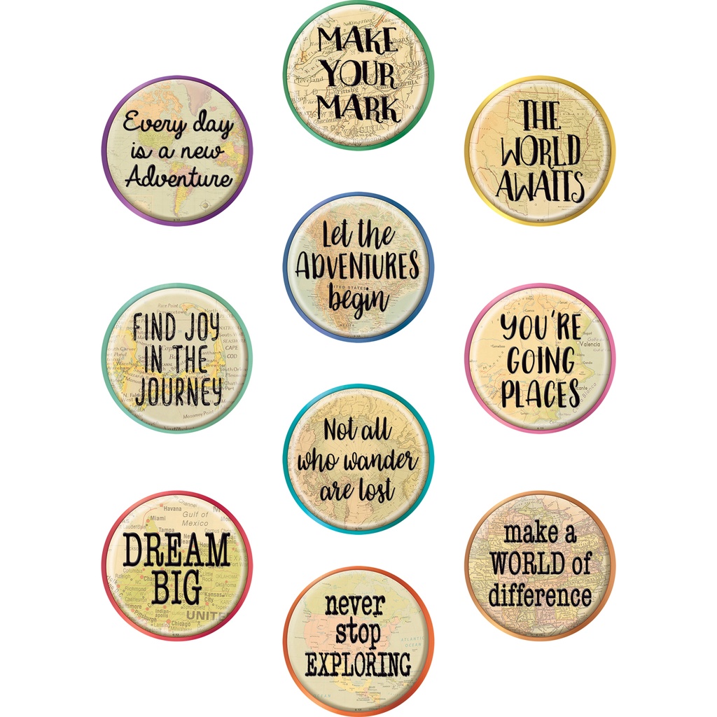 Travel the Map Positive Sayings Accents