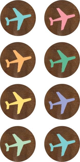 Travel the Map Airplanes Mini Stickers