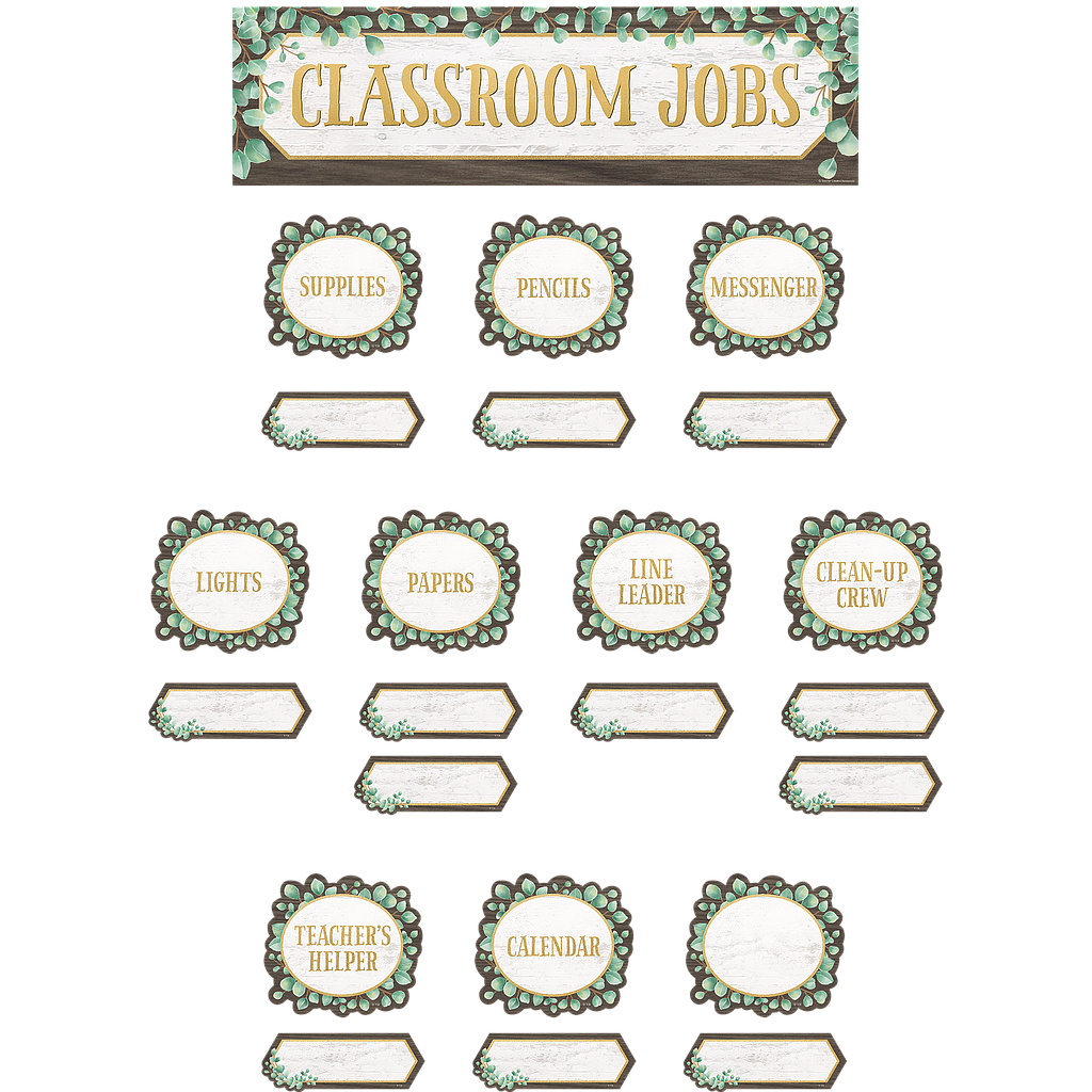 Eucalyptus Classroom Jobs Mini Bulletin Board