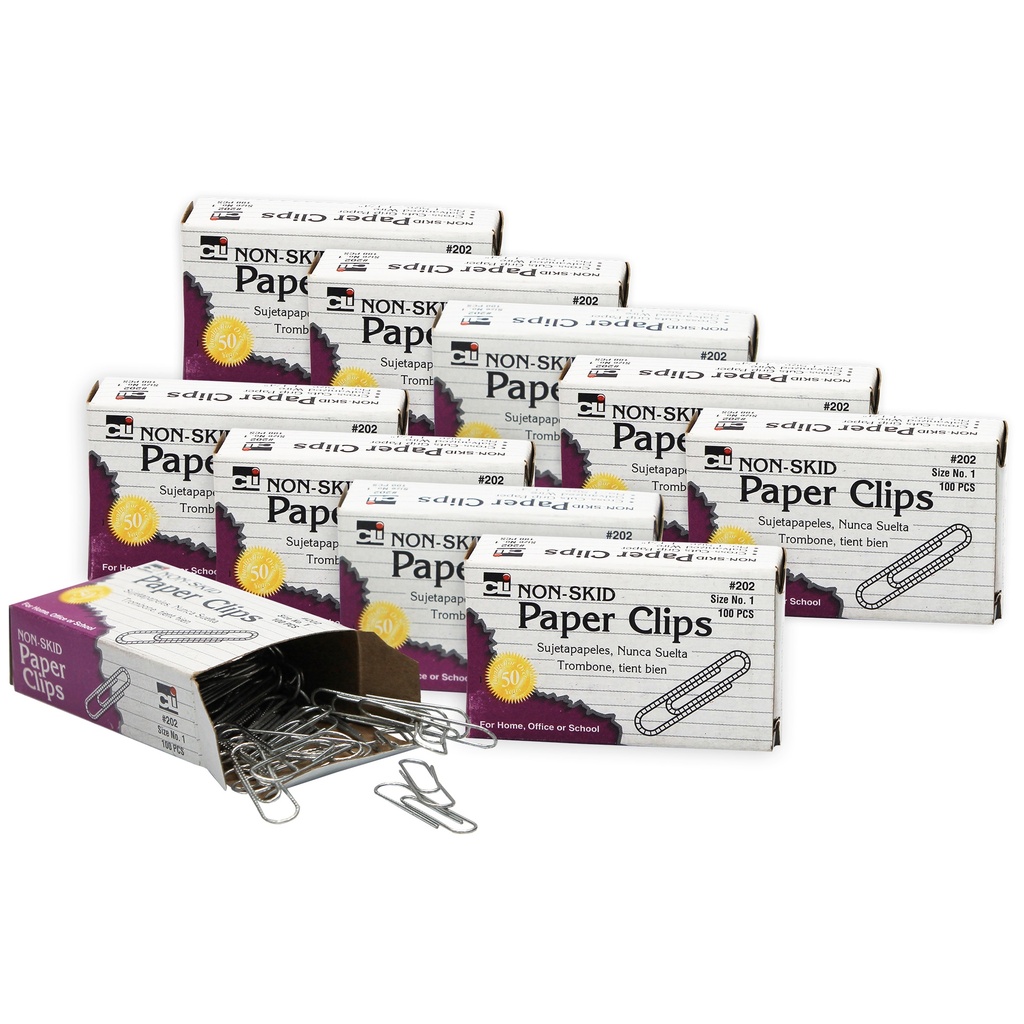 Paper Clips Non-Skid #1 10 pack