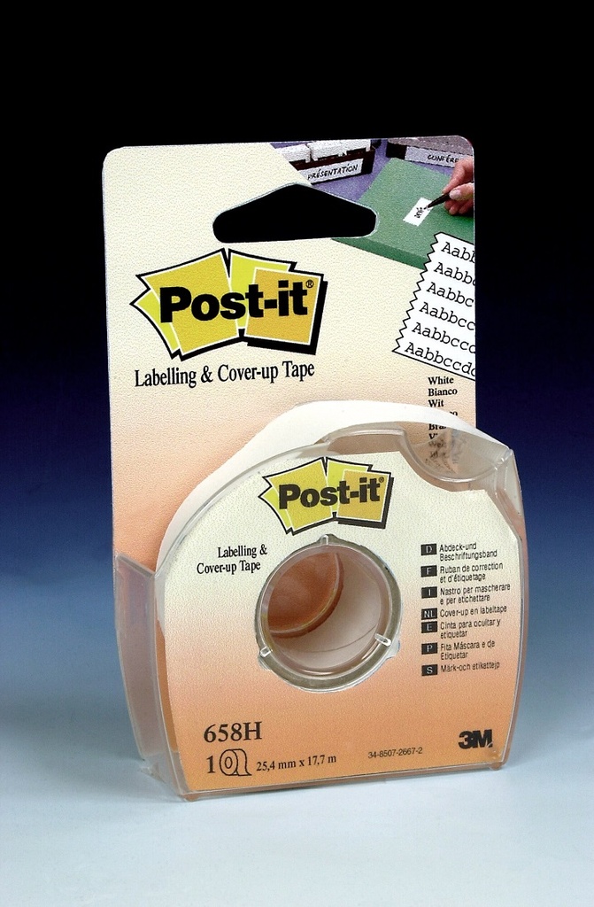 1" X 700" White Post It Coverup Tape Roll