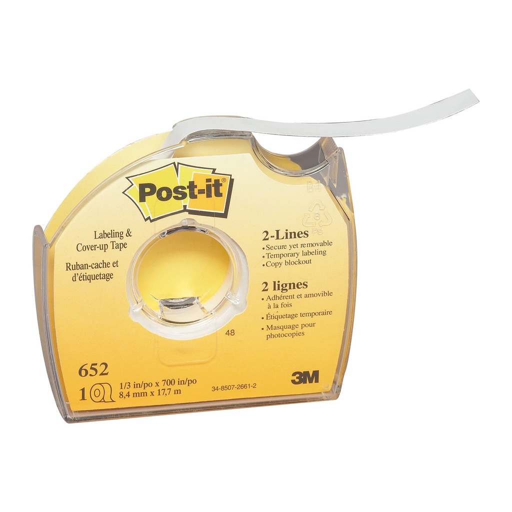 1/3" X 700" White Post It Coverup Tape Roll