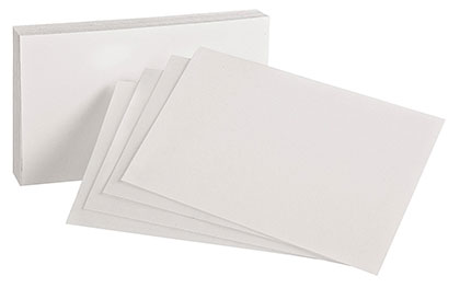 Oxford White Index Cards 3" x 5" Blank 10 pack