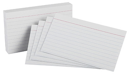 Oxford White Index Cards 3" x 5" Ruled 10 pack