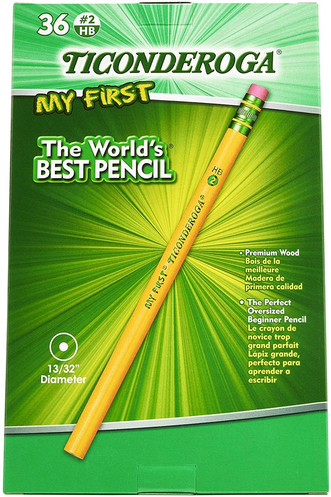 36ct My First Ticonderoga Pencil W/Eraser Pack
