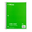 Green One Subject 70 Sheet Notebook