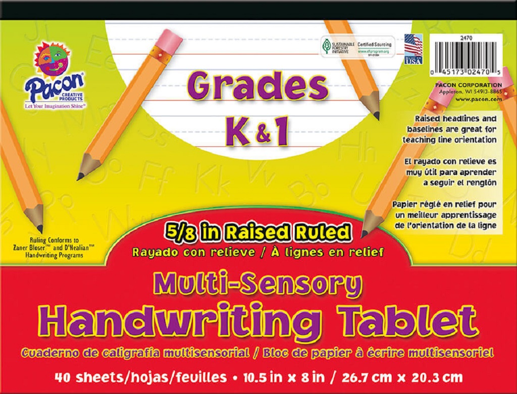Long Ruled Multi-Sensory 10-1/2" x 8" Raised Ruled Handwriting Table