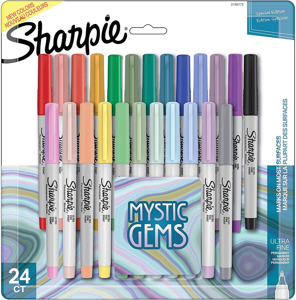 24ct Sharpie Mystic Gems Ultra Fine Point Permanent Markers