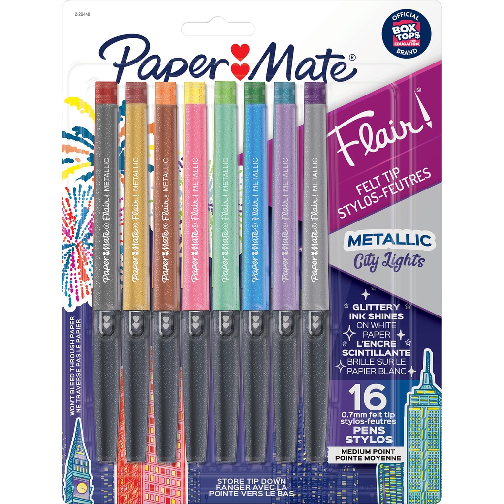 16ct Paper Mate Medium Flair Metallic Colors Pens