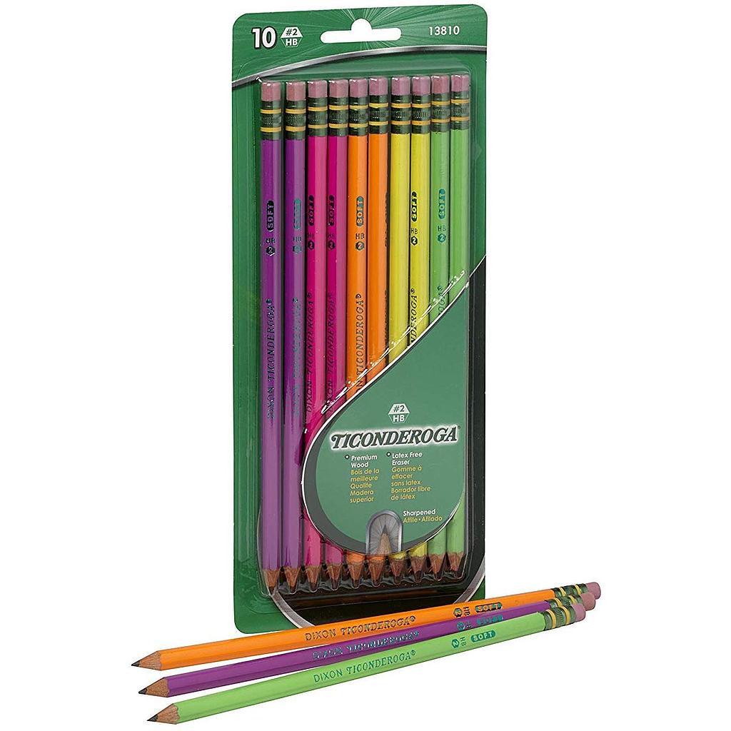 10ct Ticonderoga Neon Pencils