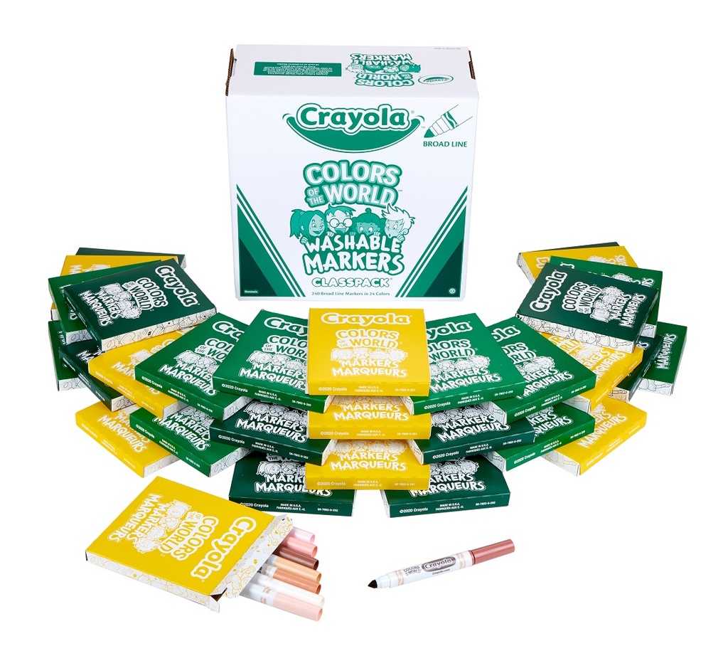 240ct Crayola Broadline Colors of the World Markers Classpack