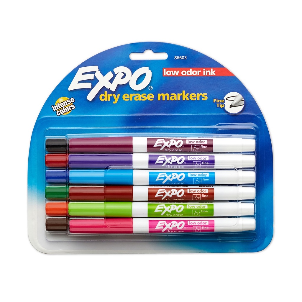 12 Color Fine Tip Expo Low Odor Dry Erase Markers