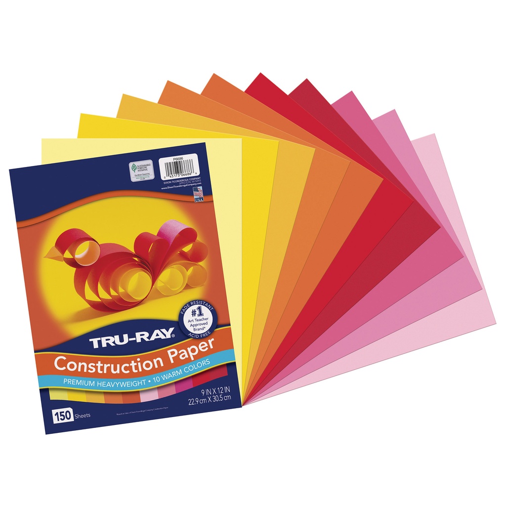 150ct Tru-Ray Warm Colors Construction Paper Assortment