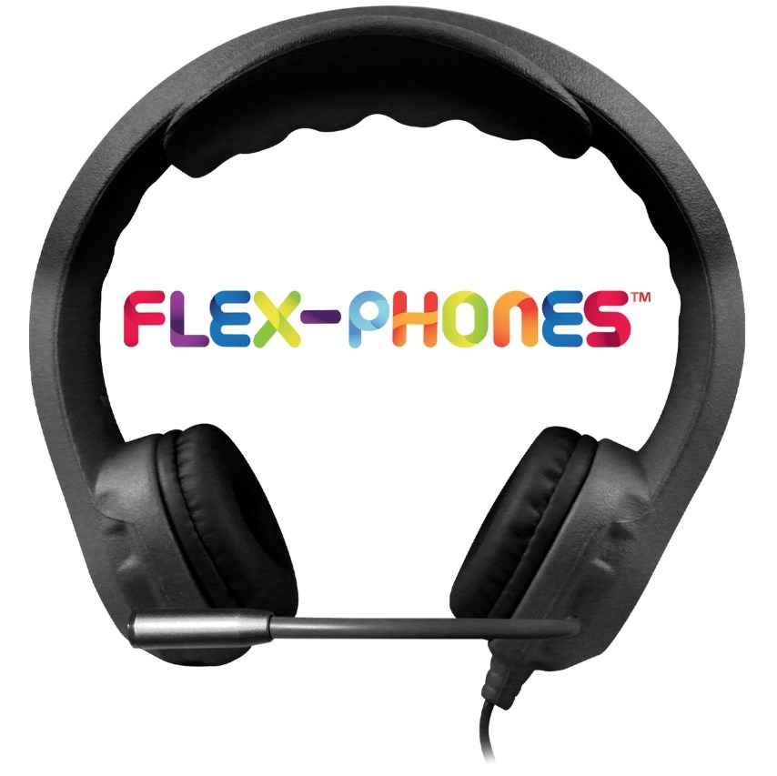Black Flex Phones Headset with Gooseneck Microphone