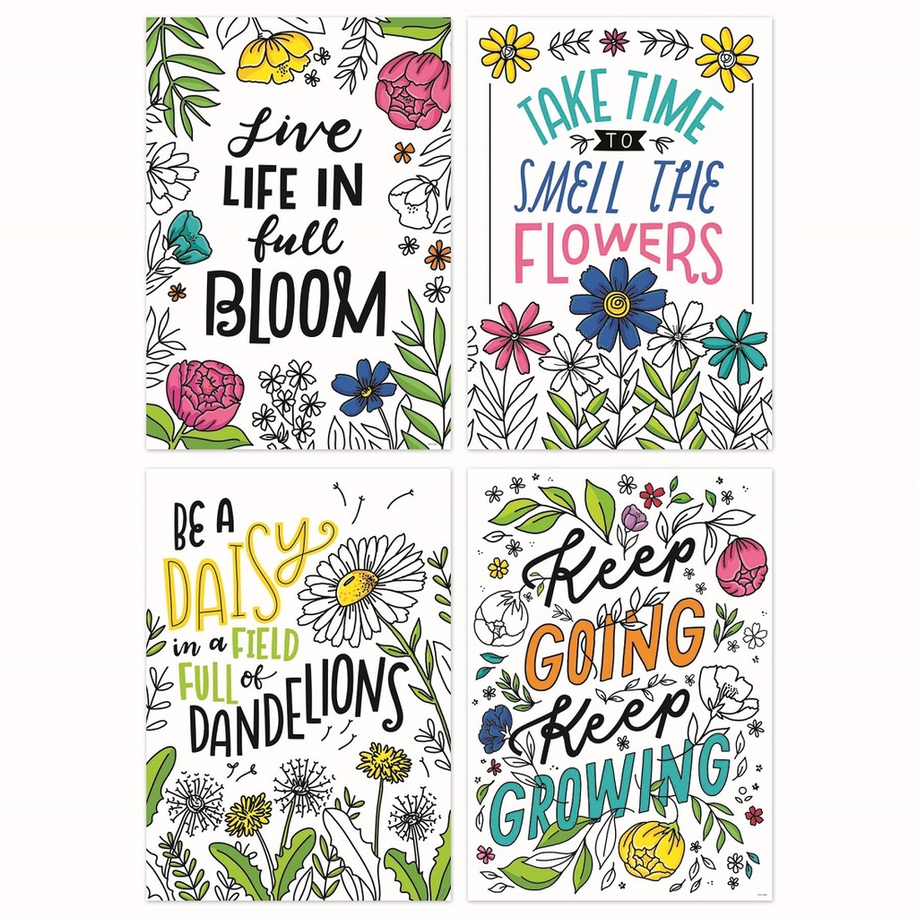 Bright Blooms 4-Poster Pack