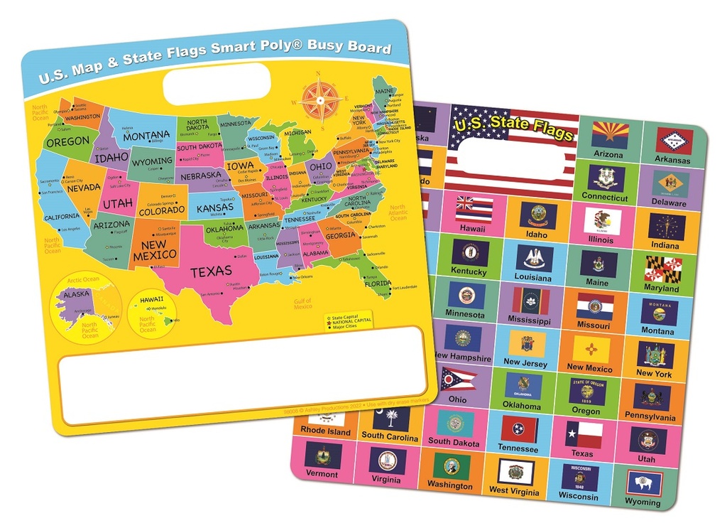 US Map & State Flags Smart Poly Busy Board