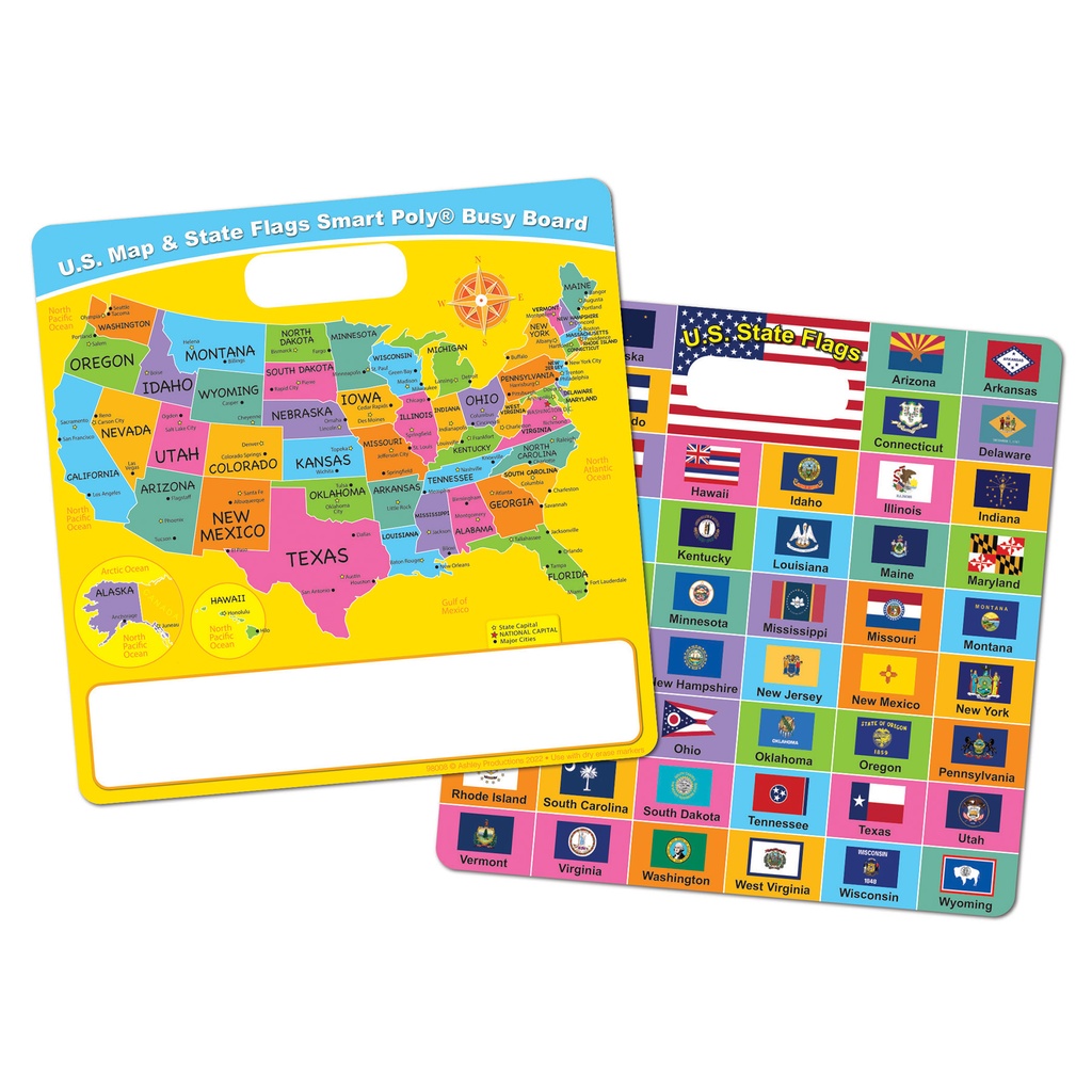 US Map & State Flags Smart Poly Busy Board