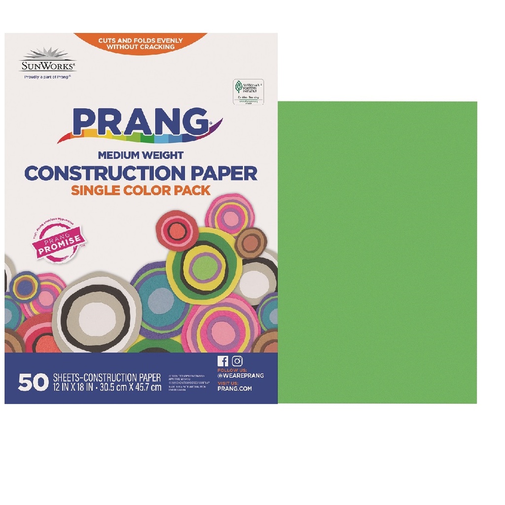 12x18 Bright Green Sunworks Construction Paper 50ct Pack