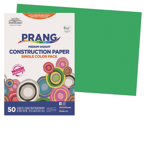 Construction Paper Holiday Green 12 x 18 50 Sheets per Pack 5 Packs