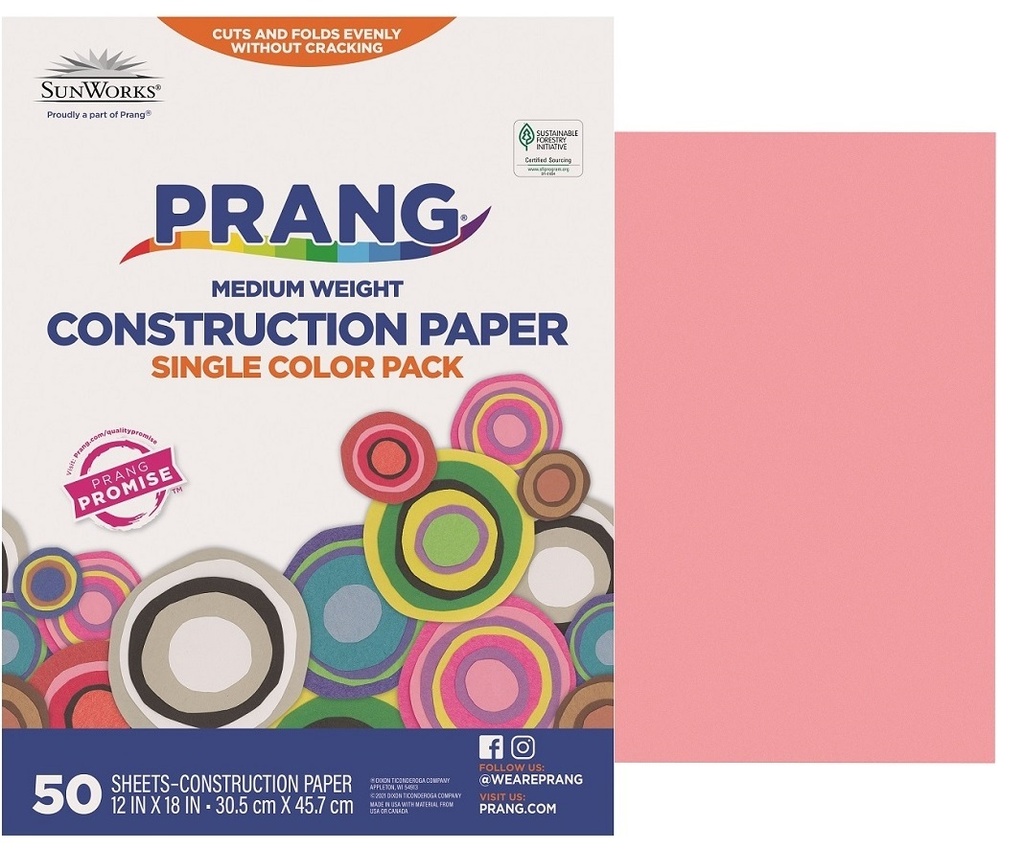12x18 Pink Sunworks Construction Paper 50ct Pack