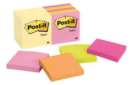 14ct 3x3 Yellow and Bright Color Post It