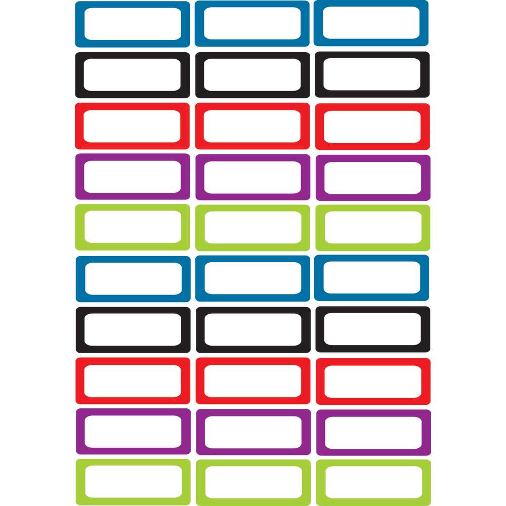30ct Solid Asst Color Magnetic Die-Cut Small Foam Nameplates & Labels
